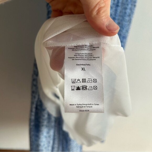 Baum Und Pferdgarten Sz XL Jocelyn Blue Mesh Leopard Print Midi Dress - Picture 12 of 13